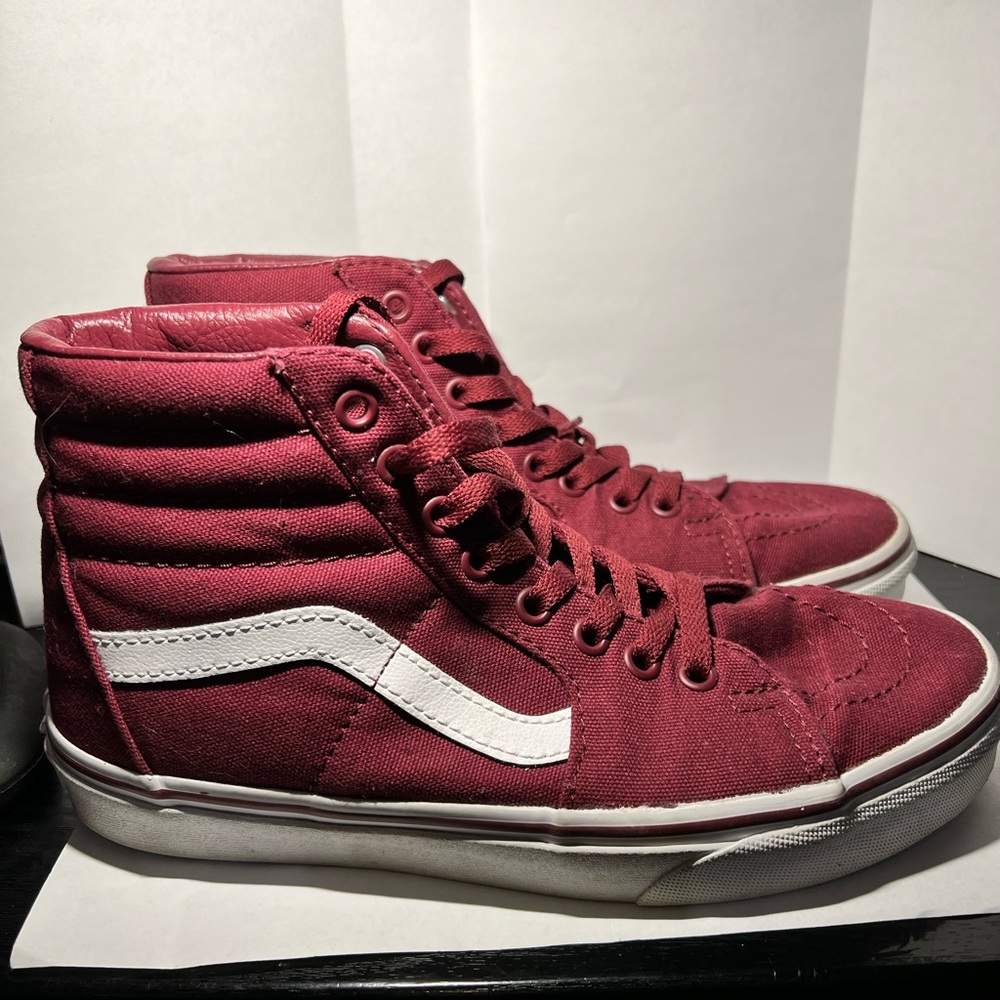 VANS-Maroon (Sz 6.5 Men or 8.0 Women) Canvas High-Top Sneakers